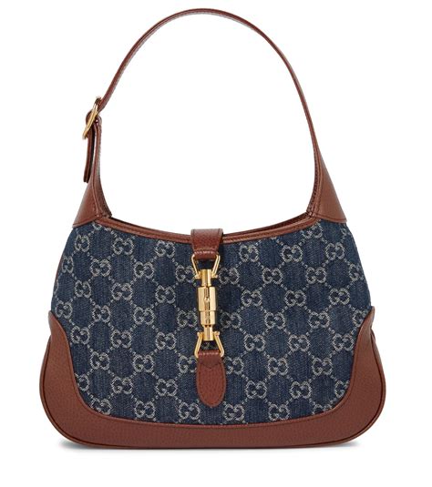 gucci brown jackie bag|Gucci jackie denim bag.